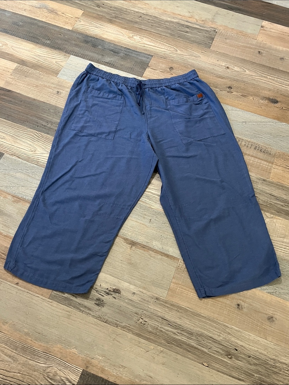 Peace Love World Women’s Indigo Drawstring Jogger Pants Sz 2X Casual TC0454